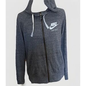 Nike Gym Vintage Gray Full Zip Hoodie Women's Medium Lightweight